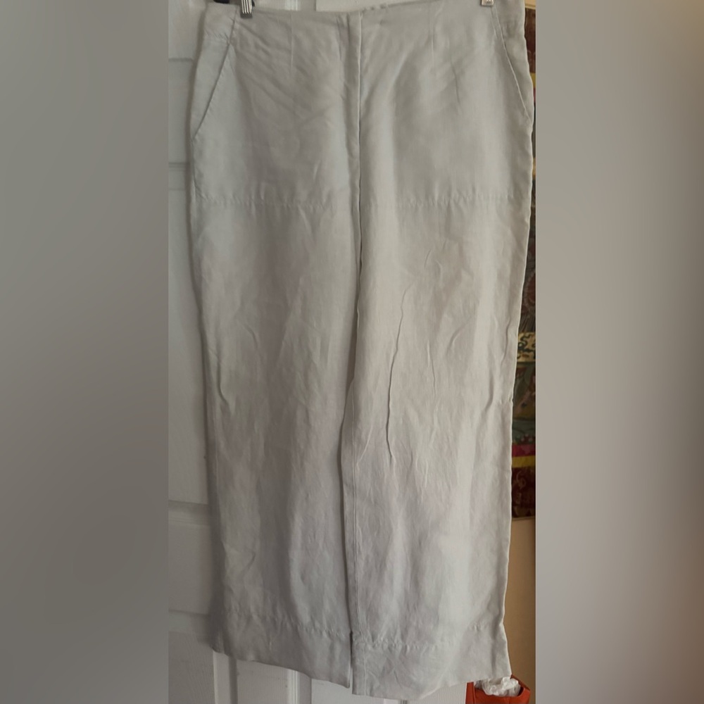 Anthropologie light gray linen pants size 10